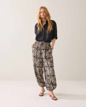 SUMMUM WOMAN HAREM TROUSERS BLACK PRINT