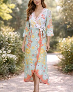 BL^NK SAFREEN WRAP  BLUE MULTI