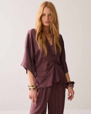 SUMMUM WOMAN SILKY TOUCH TOP DEEP FIG