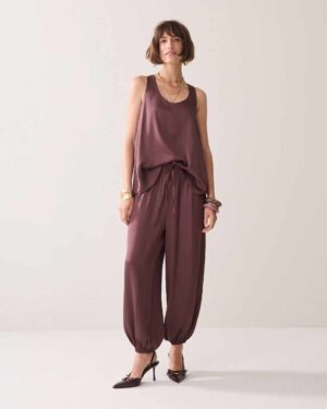 SUMMUM WOMAN HAREM TROUSERS DEEP FIG