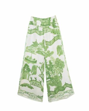 ONE HUNDRED STARS PALAZZO PANT GIANT WILLOW GREEN