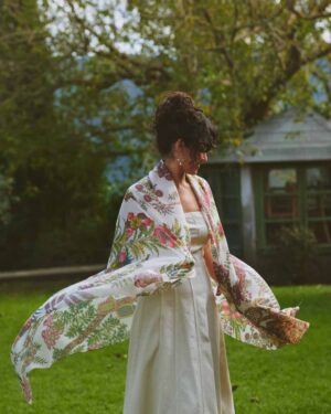 ONE HUNDRED STARS SCARF BOHO GARDEN ECRU