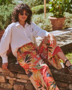 ONE HUNDRED STARS PALAZZO PANT FANS SCARLET