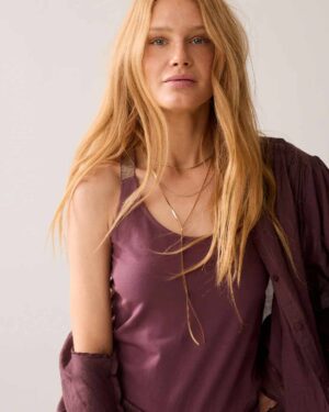 SUMMUM WOMAN CROSS BAND SINGLET DEEP FIG