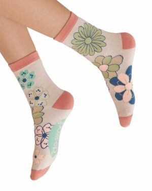 POWDER ANKLE SOCKS 674 FLORAL COCONUT