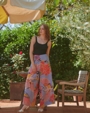 ONE HUNDRED STARS PALAZZO PANT CRANE PERIWINKLE