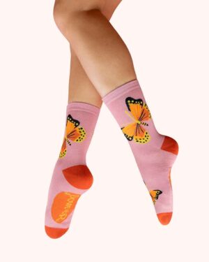 POWDER ANKLE SOCKS BEAUTIFUL BUTTERFLIES
