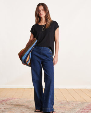 LA FEE MARABOUTEE VIRANO LINEN TEE BLACK