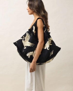 ONE HUNDRED STARS SLOUCH BAG STORK BLACK