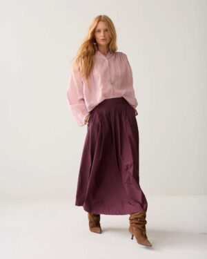 SUMMUM WOMAN TAFFETA SKIRT DARK BURGANDY