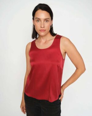 MOS MOSH ASTRID SILK TOP RHYTHMIC RED
