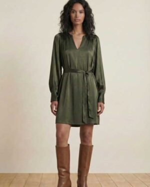 LA FEE MARABOUTEE GOMMMA DRESS DARK KHAKI