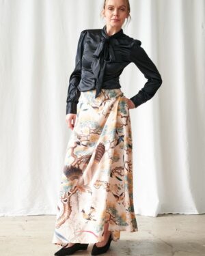 ONE HUNDRED STARS A-LINE MAXI SKIRT HUMMINGBIRD NUDE