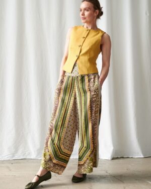 ONE HUNDRED STARS PALAZZO PANTS AMULET GREEN