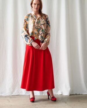 ONE HUNDRED STARS PUSSYBOW BLOUSE HUMMINGBIRD NUDE