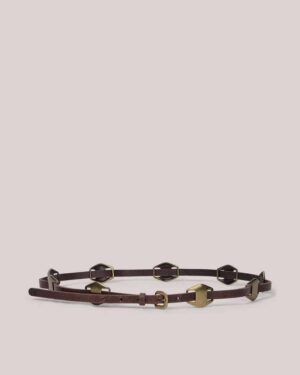 SUMMUM WOMAN NARROW BELT DARK CHOCOLATE
