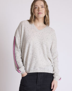 ABSOLUT CASHMERE ALEXIA KNIT GRANITE/BLACK/PINK