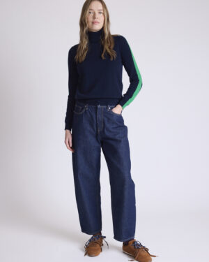 ABSOLUT CASHMERE TESSY KNIT NAVY/GREEN