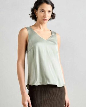 MOS MOSH ASTRID V-NECK SILK TOP SHADOW