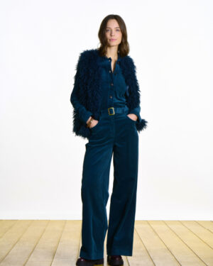 LA FEE MARABOUTEE EDMA CROPPED JACKET PETROL