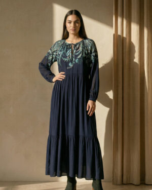 LA FEE MARABOUTEE GIADA DRESS MARINE/PETROL