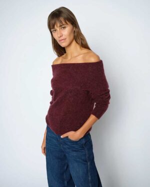 MOS MOSH MAPE OFF SHOULDER KNIT PORT ROYALE