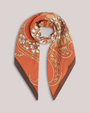 SUMMUM WOMAN SATIN PAISLEY PRINT SCARF