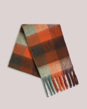SUMMUM WOMAN BRUSHED CHECKED SCARF