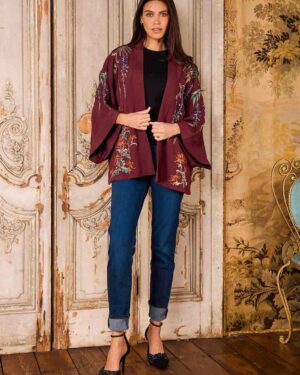 ARTEMIS MUSE KIMONO EMBROIDERED WISTERIA
