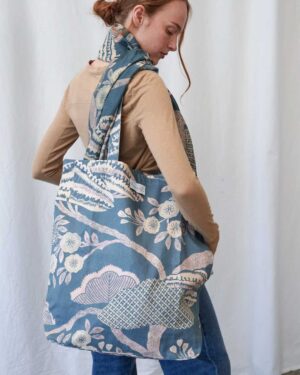 ONE HUNDRED STARS CANVAS BAG ROSA BLUE