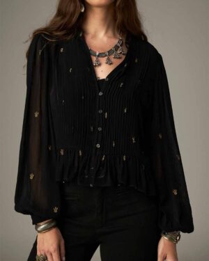 MAISON HOTEL CATHERINE BLOUSE BLACKOUT