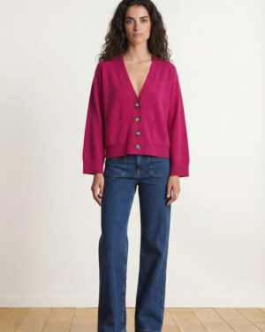 LA FEE MARABOUTEE GEMANA CARDIGAN KNIT PURPLE VELVET
