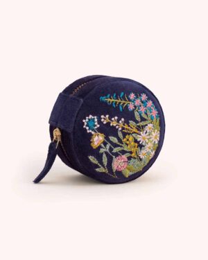 POWDER JEWELLERY BOX FLORAL HEDGEROW NAVY