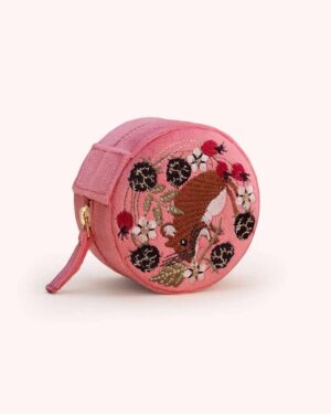 POWDER ROUND JEWELLERY BOX MOUSE PINK