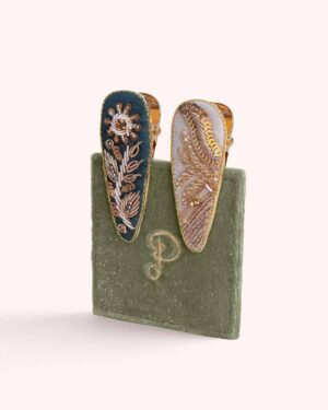 POWDER HAIRCLIPS DAINTY FLOWERS AND ANGEL WING