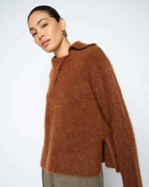 MOS MOSH KATRI ALILA MOHAIR KNIT DOWNTOWN BROWN