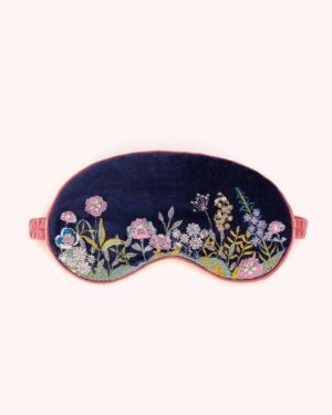 POWDER VELVET EYEMASK FLORAL NAVY