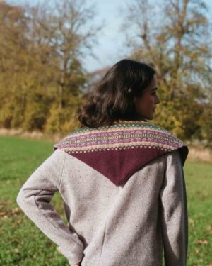 ERIBE MERINO NECKERCHIEF TYRIAN THISTLE
