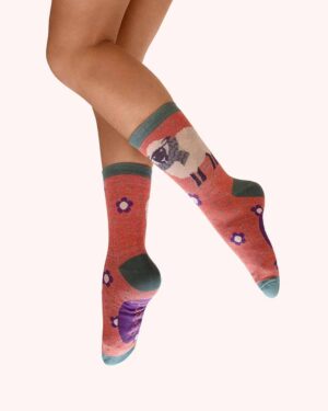 POWDER ANKLE SOCKS SHEEP IN SCARF GLITTER