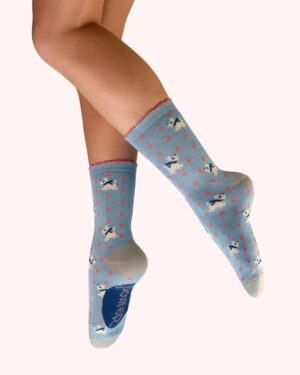 POWDER ANKLE SOCK WOOLY WESTIES ICE