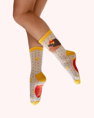 POWDER ANKLE SOCKS HEDGEHOG IN HAT GLITTER