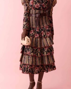 COOSY TIARA RUFFLED SKIRT  MULTI