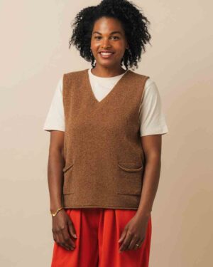 ERIBE CORRY V-NECK TANK TOP DRIFTWOOD