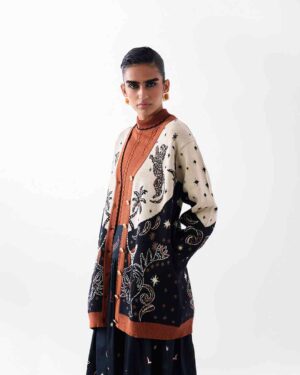 NOIB FAYE CARDIGAN NOCTURNAL JUNGLE