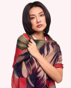 POWDER WOOL MIX WRAP SCARF TULIP