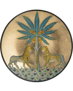 ORTIGIA ROUND GLASS PLATE GOLD GATTI