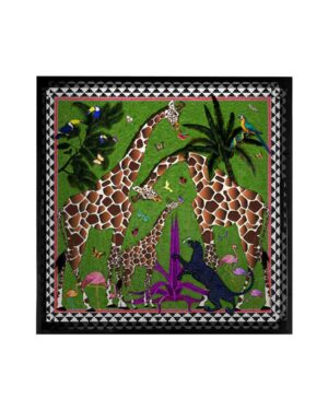 ORTIGIA HANDMADE LACQUER TRAY GIRAFFE GREEN