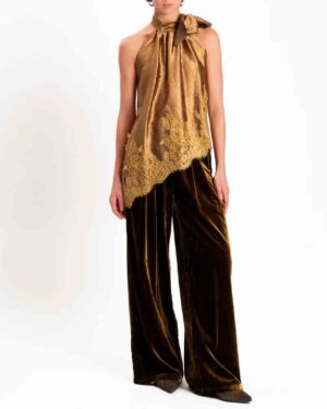 WU'SIDE VELVET  PALAZZO PANT 26530