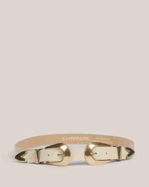 SUMMUM WOMAN DOUBLE BUCKLE BELT IVORY