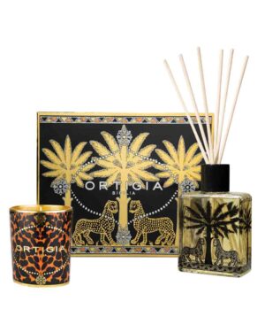 ORTIGIA NERA CASA GIFT SET - DIFFUSER AND DECORATED CANDLE